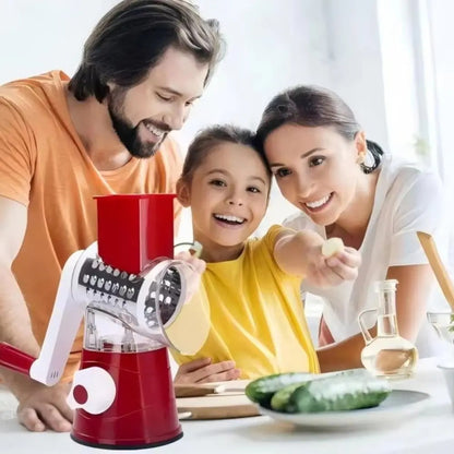 3-in-1 Rotary Food Slicer Chopper Cheese Grater Fruit Vegetable Shredder Cutter