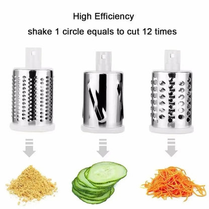 3-in-1 Rotary Food Slicer Chopper Cheese Grater Fruit Vegetable Shredder Cutter