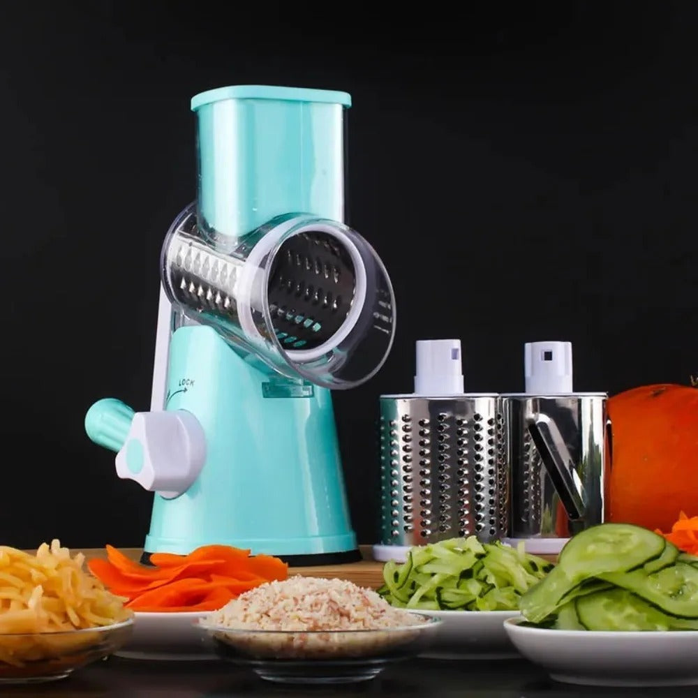 3-in-1 Rotary Food Slicer Chopper Cheese Grater Fruit Vegetable Shredder Cutter