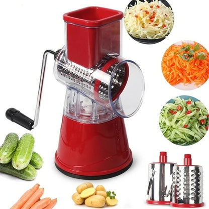 3-in-1 Rotary Food Slicer Chopper Cheese Grater Fruit Vegetable Shredder Cutter