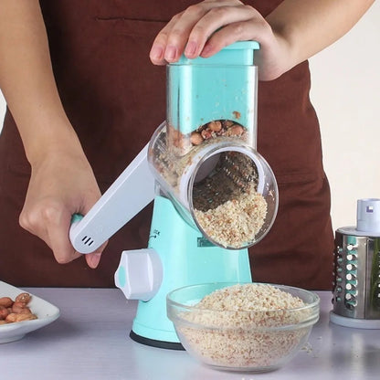 3-in-1 Rotary Food Slicer Chopper Cheese Grater Fruit Vegetable Shredder Cutter