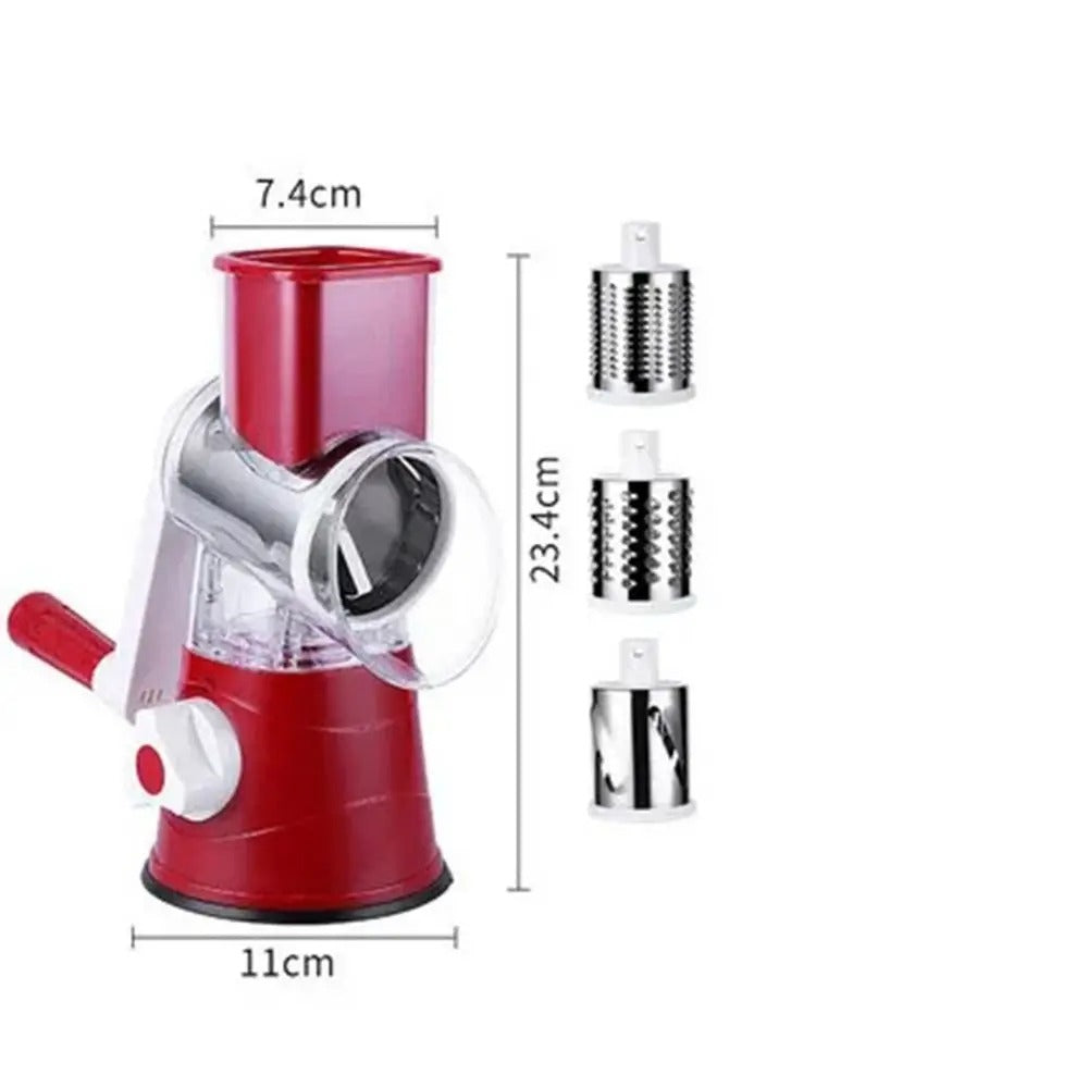 3-in-1 Rotary Food Slicer Chopper Cheese Grater Fruit Vegetable Shredder Cutter