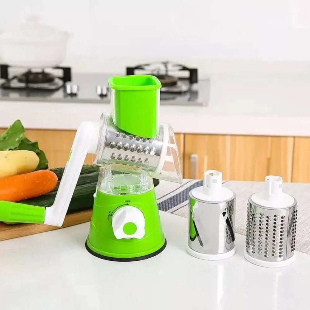 3-in-1 Rotary Food Slicer Chopper Cheese Grater Fruit Vegetable Shredder Cutter